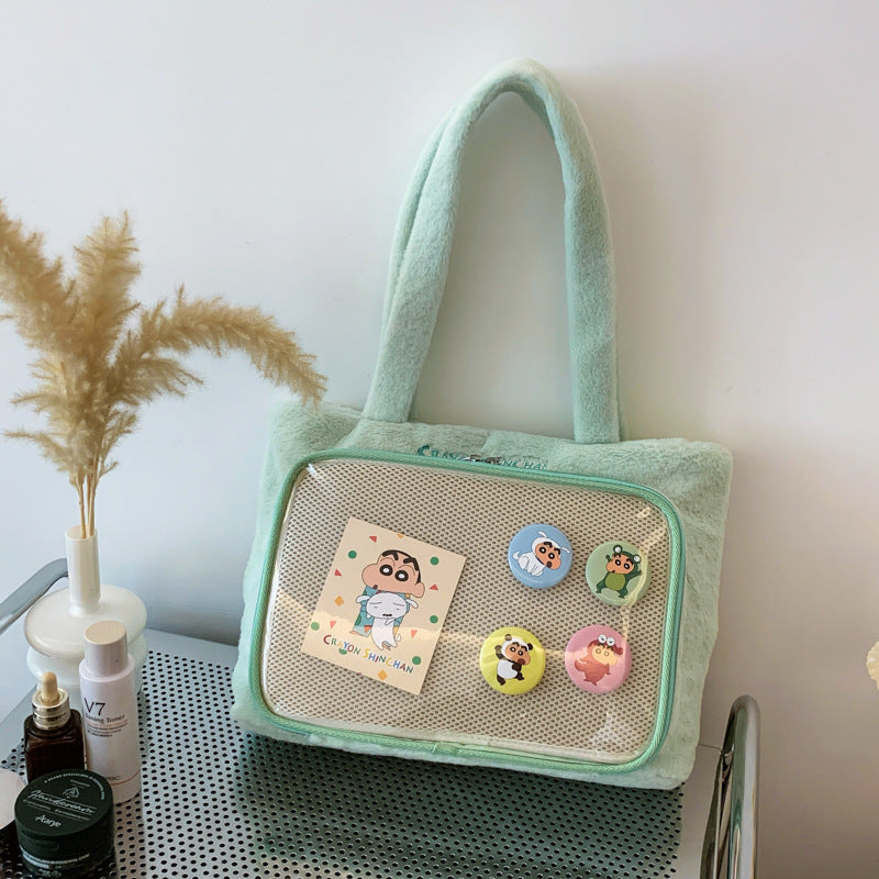 Cute Plush Simple Daily Commuting Large Shoulder Bags