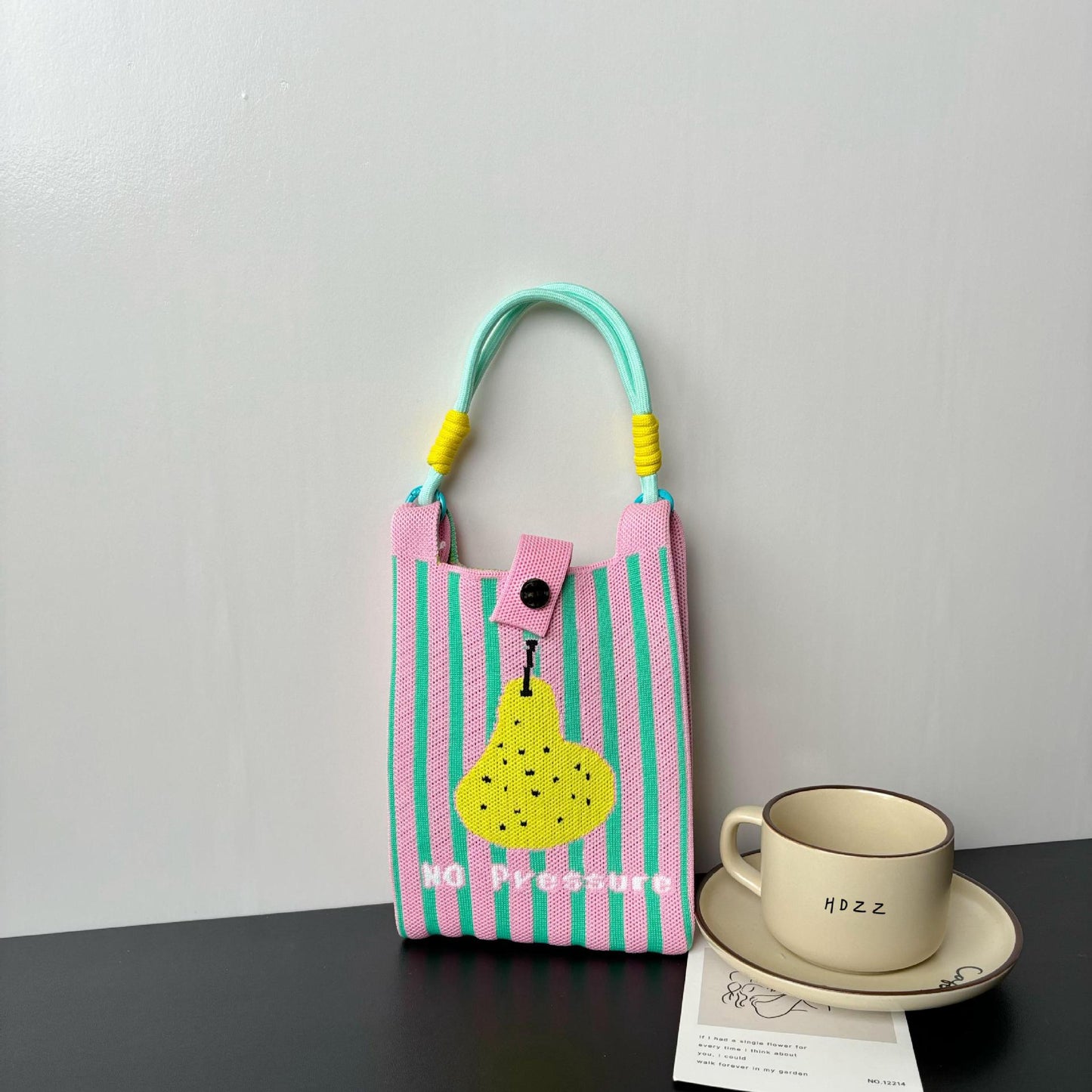 High-grade Mobile Cartoon Knitted Dopamine Color Phone Bags