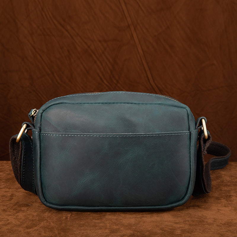 Men's Retro Crazy Horse Leather Cowhide Genuine Men's Shoulder Bags