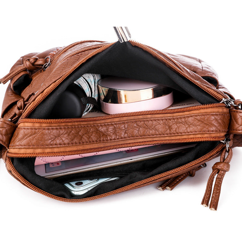 Women's Fashion Soft Leather Textured Large Capacity Bags