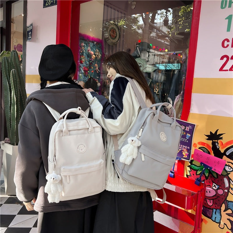 Women's Style Korean High Fashionable Large Capacity Solid Backpacks