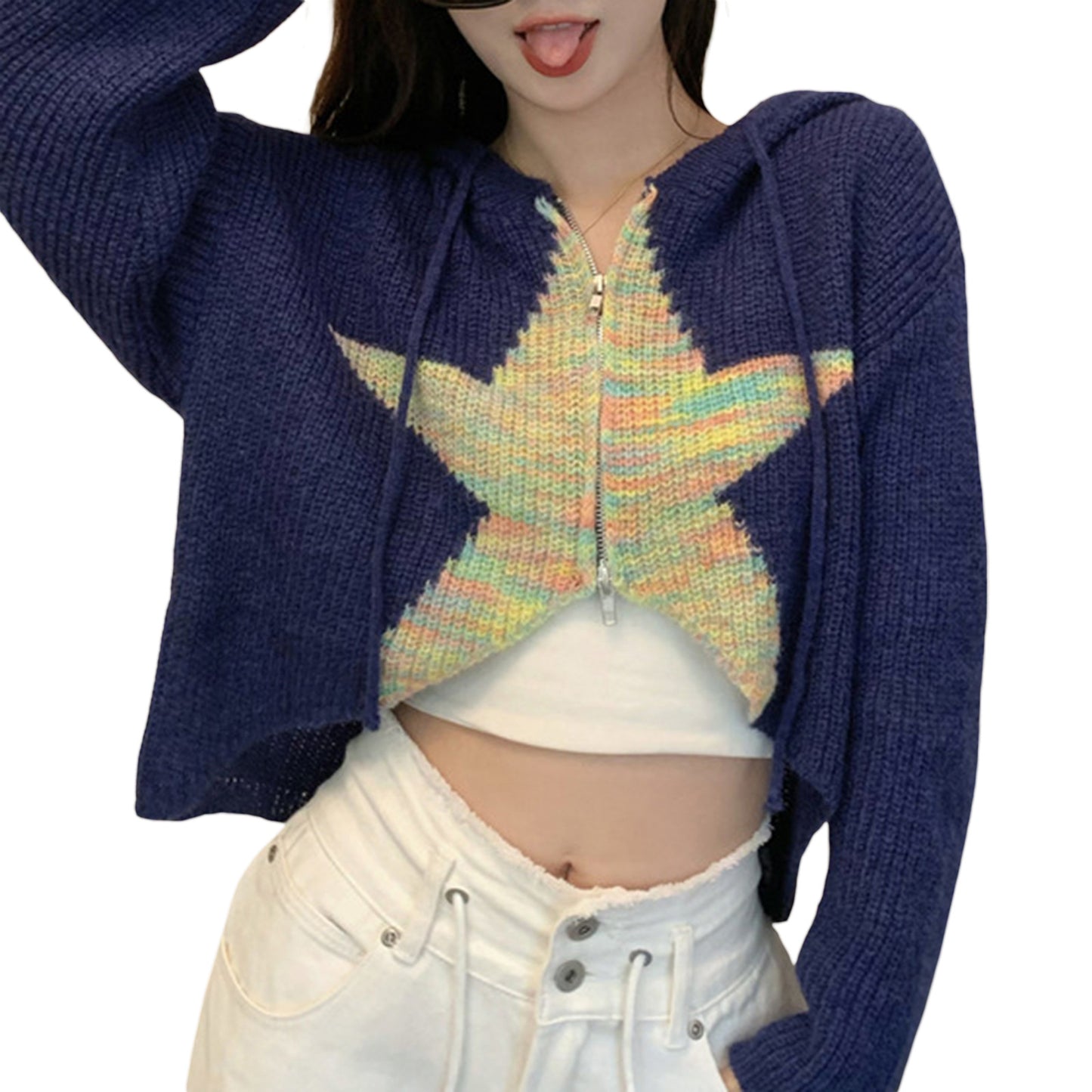 Women's Special Five-pointed Star Long Sleeve Hooded Sweaters