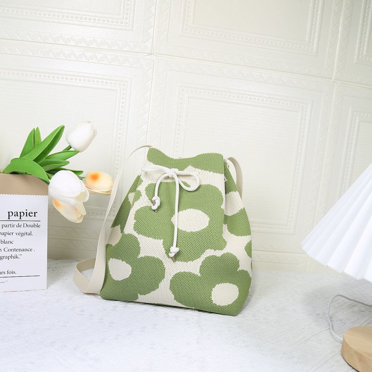 Flower Korean Style Knitted Large Capacity Bags