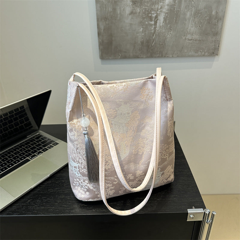 Print Large Capacity One Chinese Style Landscape Shoulder Bags
