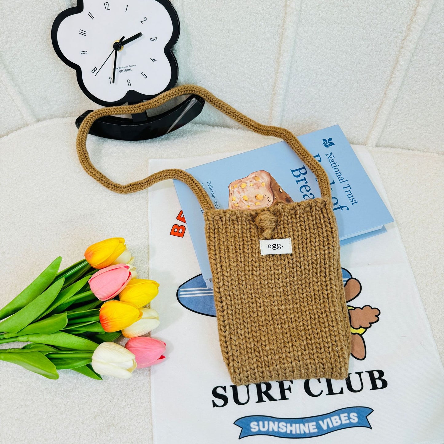 Women's Korean Style Hand-woven Cute Mobile Knitted Crossbody Bags