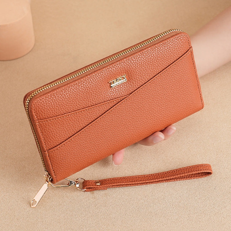 Women's Long Large Capacity Zipper Leather Clutch Ladies Wallets