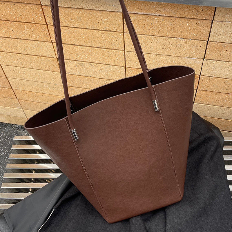 Women's Genuine Leather Cowhide Idle Style Large Crossbody Bags