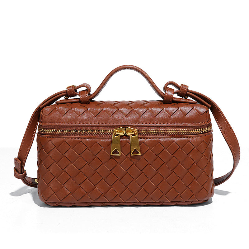 Slouchy Hand-woven Fashion Box Portable Lunch Crossbody Bags