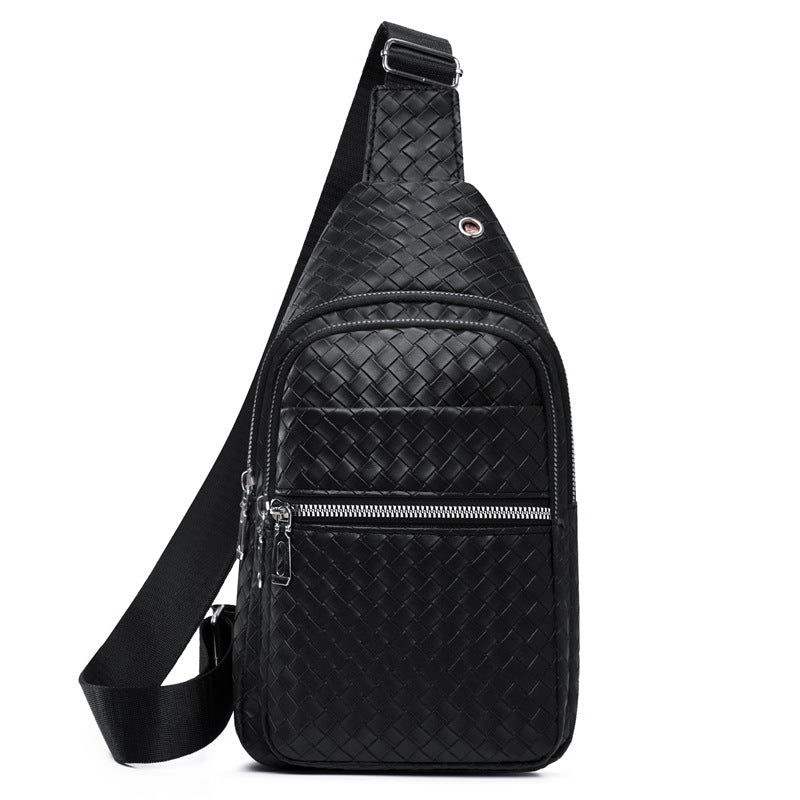 Men's Trendy Soft Leather Simple Waterproof Leisure Men's Chest Bags