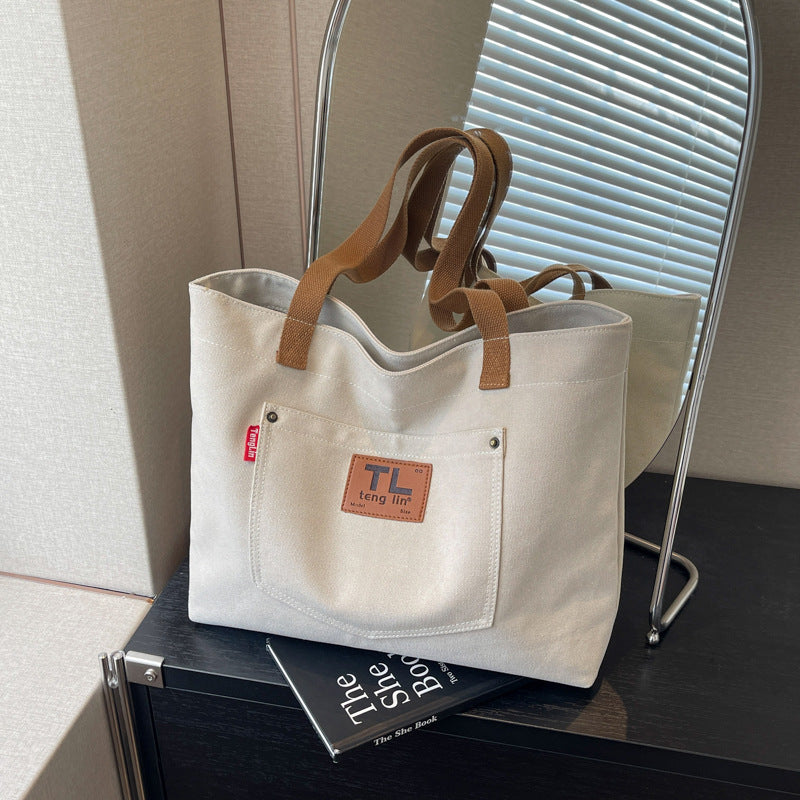 Large Capacity Canvas Commute Minimalist College Tote Bags
