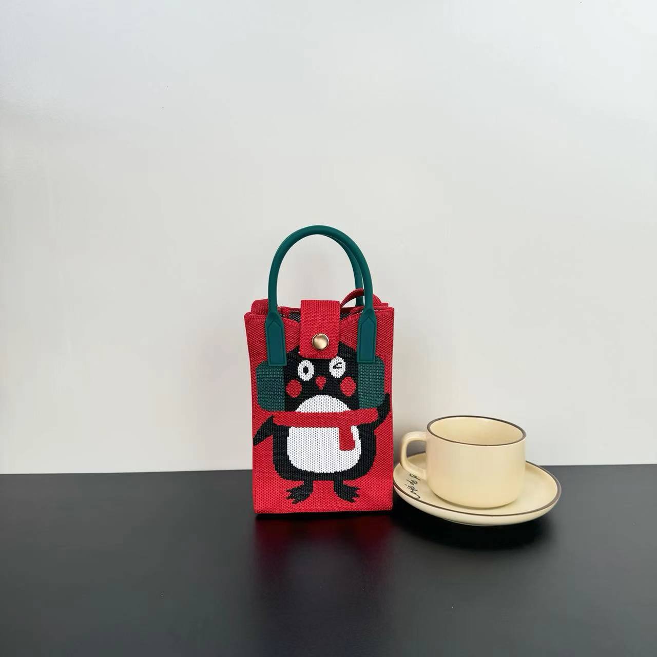High Sense Mobile Cartoon Knitted Dopamine Bags