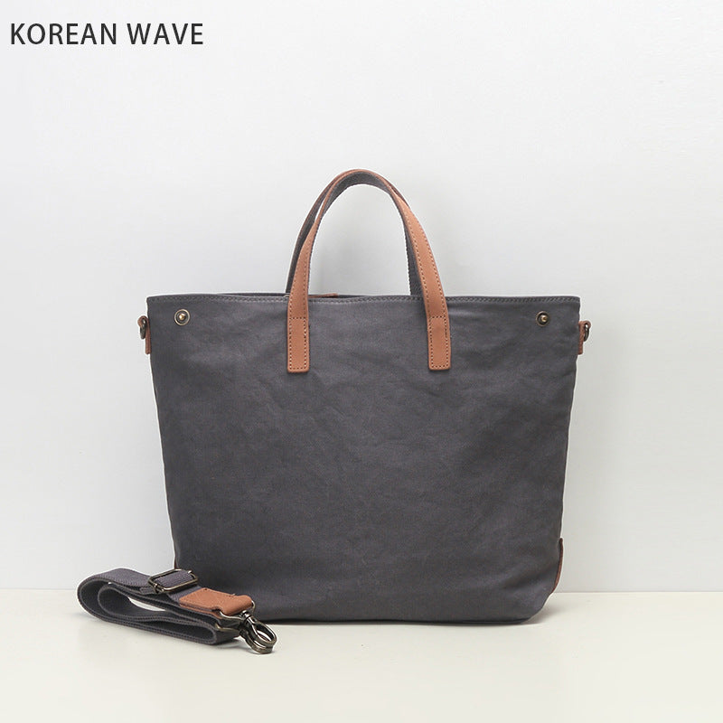 Women's & Men's & Canvas With First Layer Cowhide Large Bags