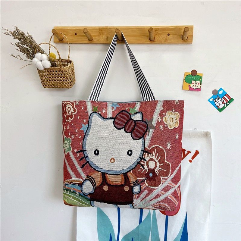 Women's Canvas Portable Large Woven Rust Capacity Shopping Short Shoulder Bags