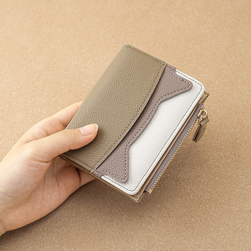 Women's Fashion Korean Mini Thin Contrast Color Card Holder