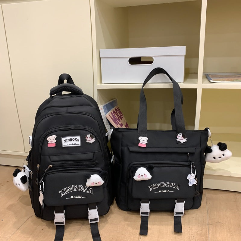 Women's Fashion Solid Color Wide Strap Portable Backpacks