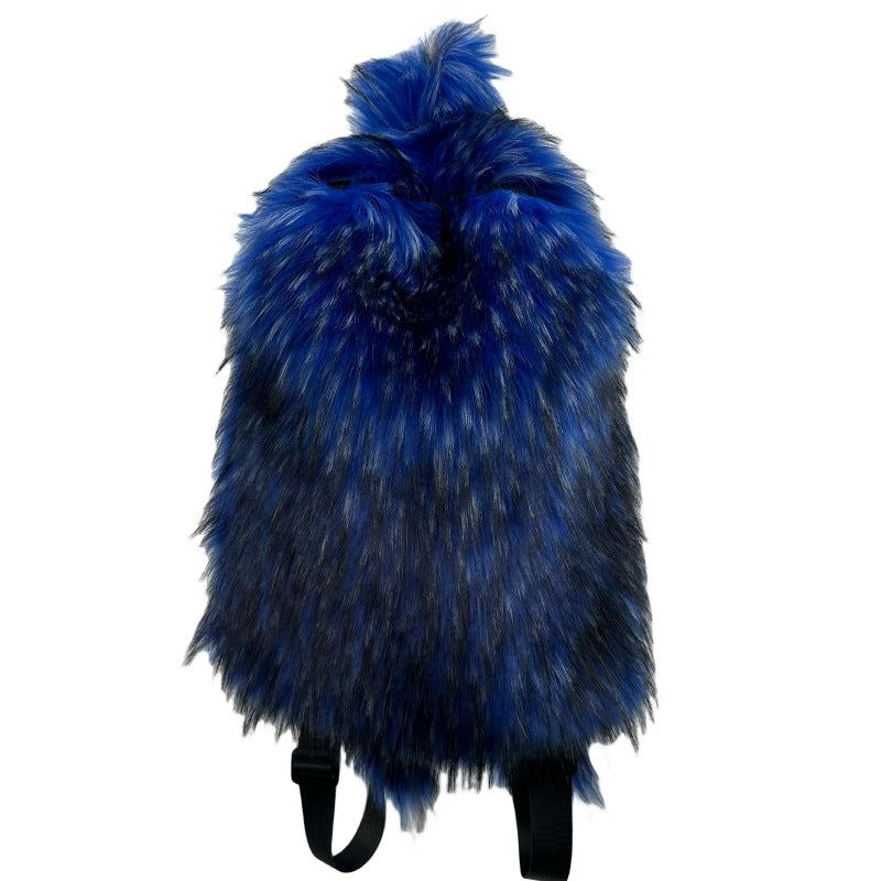 Popular Slouchy Fur Female Versatile Plush Backpacks