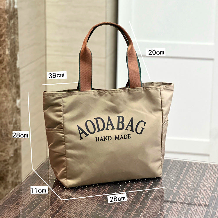 Style Dopamine Contrast Color Letter Large Capacity Tote Bags