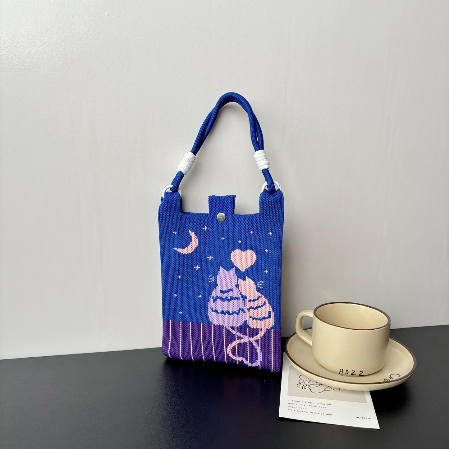 High-grade Mobile Cartoon Knitted Dopamine Color Phone Bags