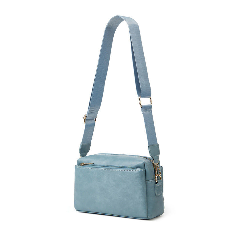 Women's Retro Solid Color Simple Oil Wax Small Square Bags