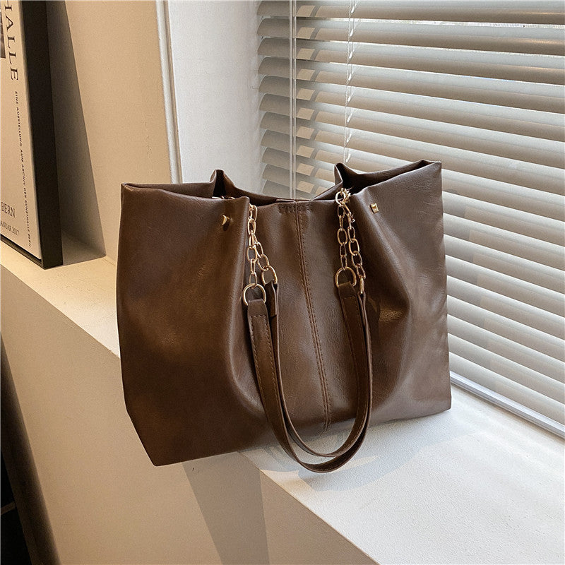 Women's Soft Surface Textured Fashion Leisure Chain Shoulder Bags