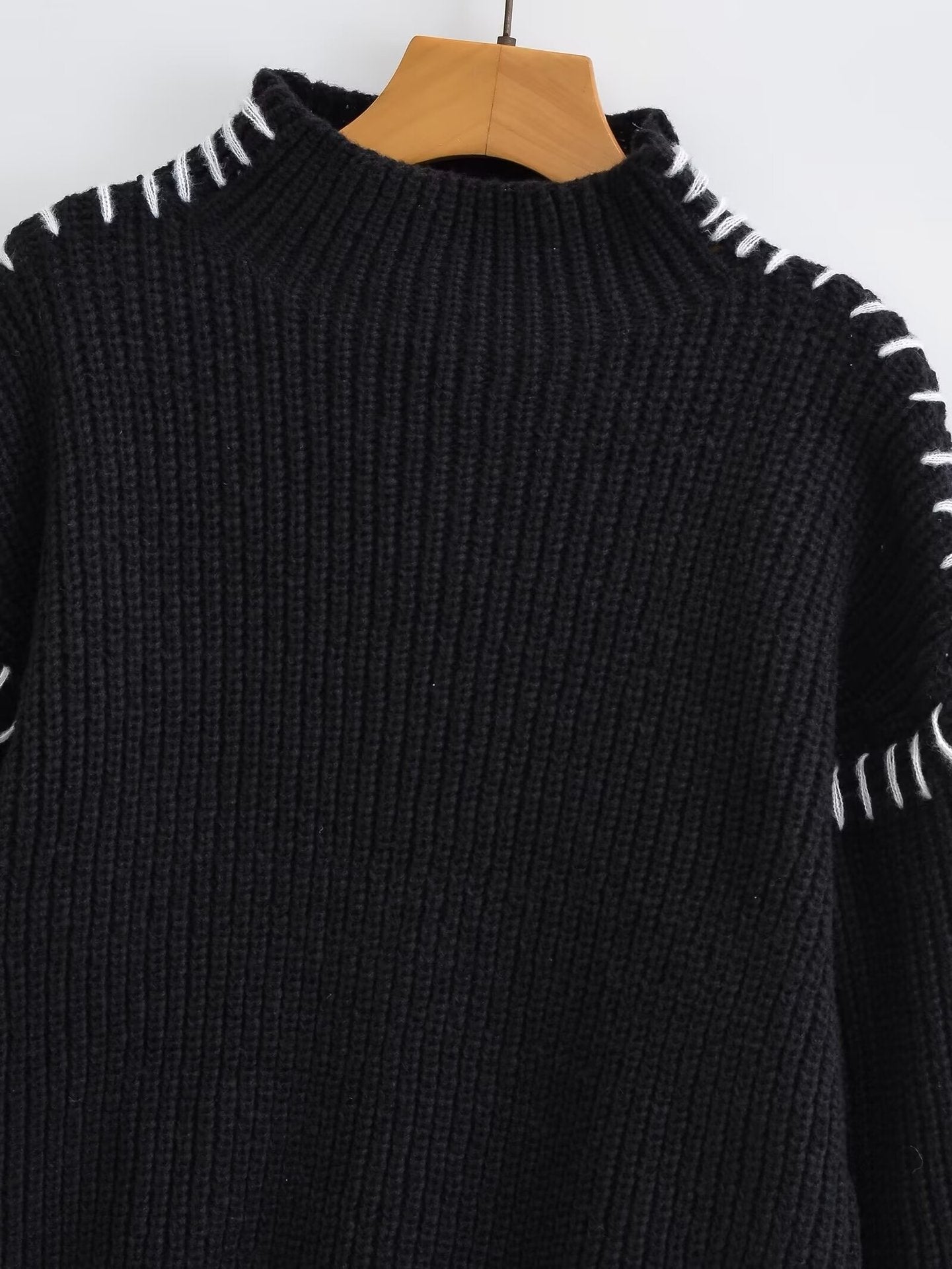 Women's Outer Wear Round Neck Warm Color Knitwear