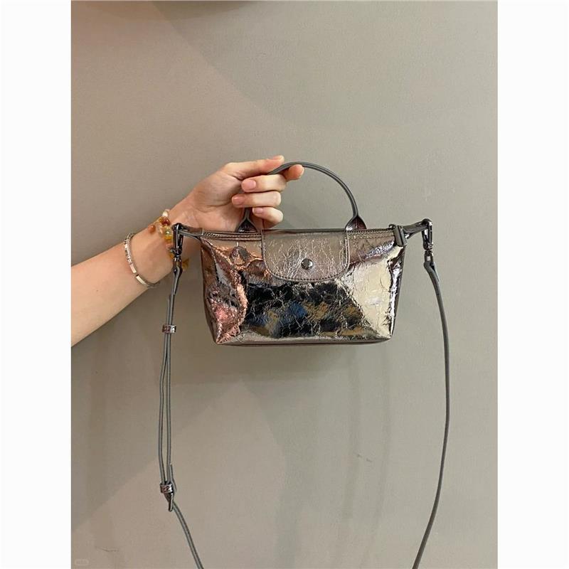 Women's Crack Dumpling Advanced Niche Sier Versatile Shoulder Bags