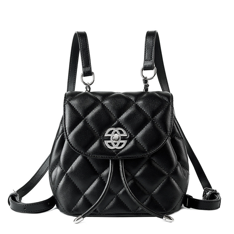 Leather Female Fashion Design Sense Large Backpacks