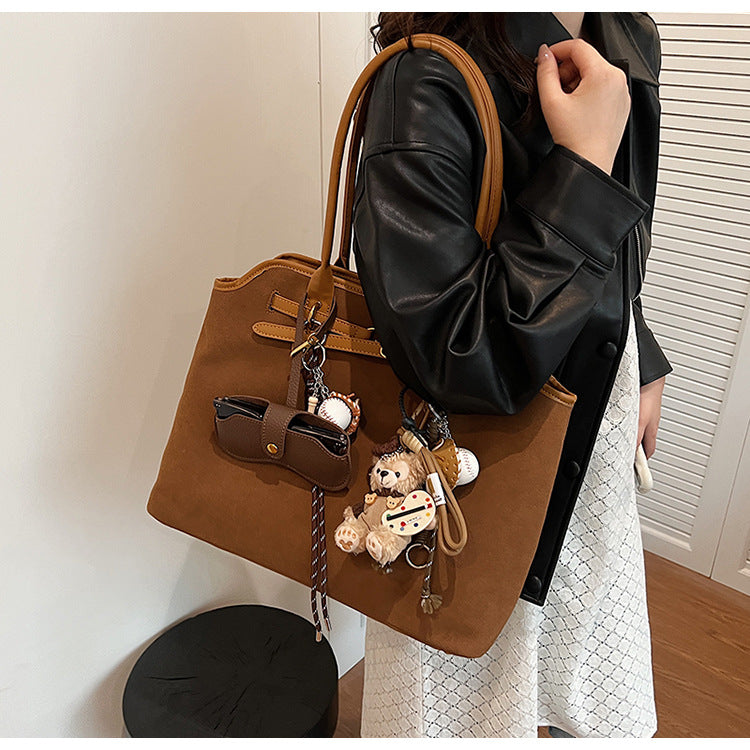Women's Retro Frosted Leather Large Capacity Trendy Bags