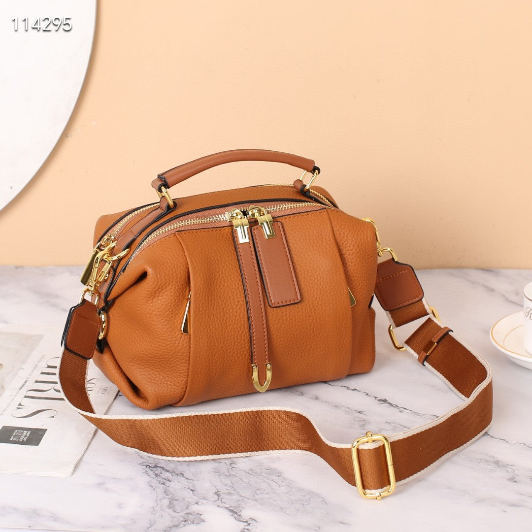 Women's Boston Pillow Genuine Leather Soft Western Shoulder Bags