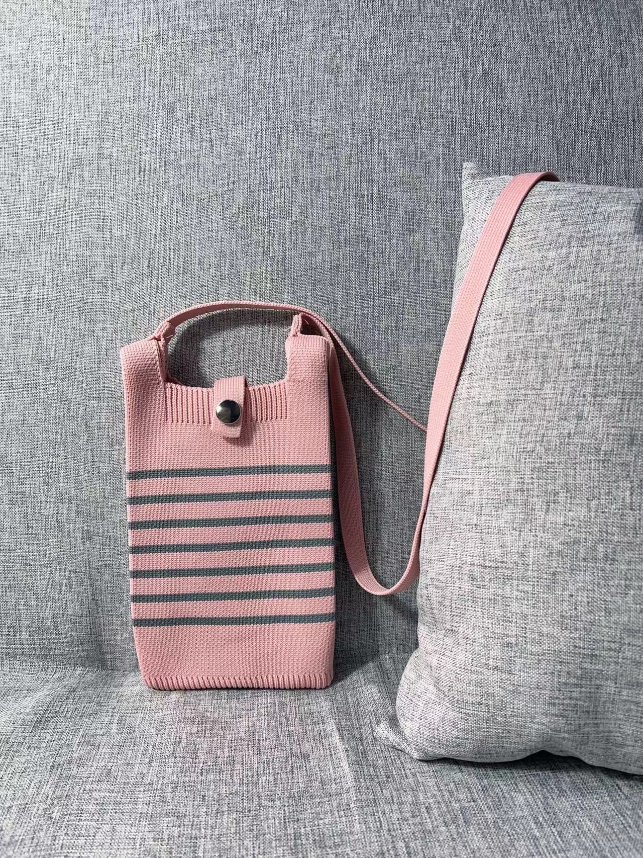 Stylish Versatile Knitted Portable Mini Texture Phone Bags