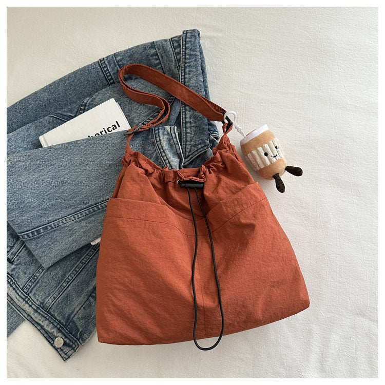 Women's Large Capacity Drawstring Leisure Street One Shoulder Bags