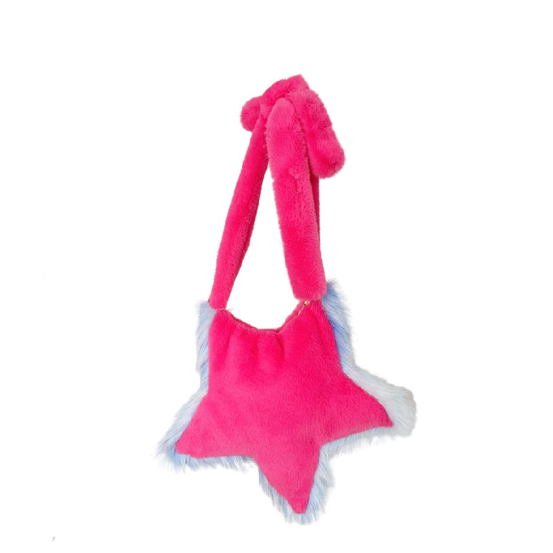 Plush Five-pointed Star Fur Millennium Sweet Handbags