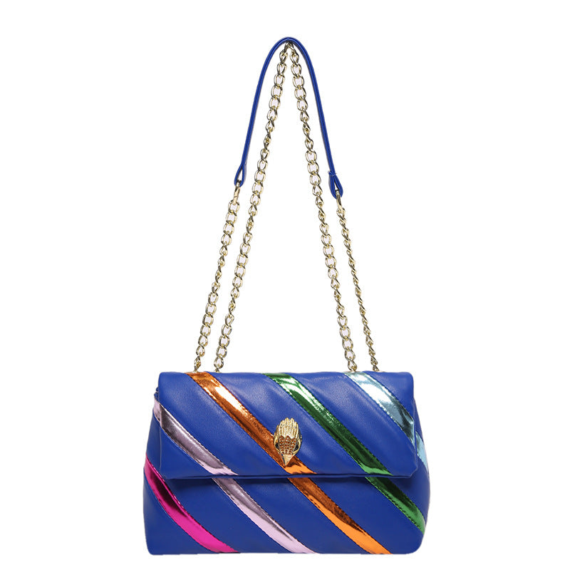 Women's Patchwork Stripes Chain Simple Fashion Eagle Crossbody Bags