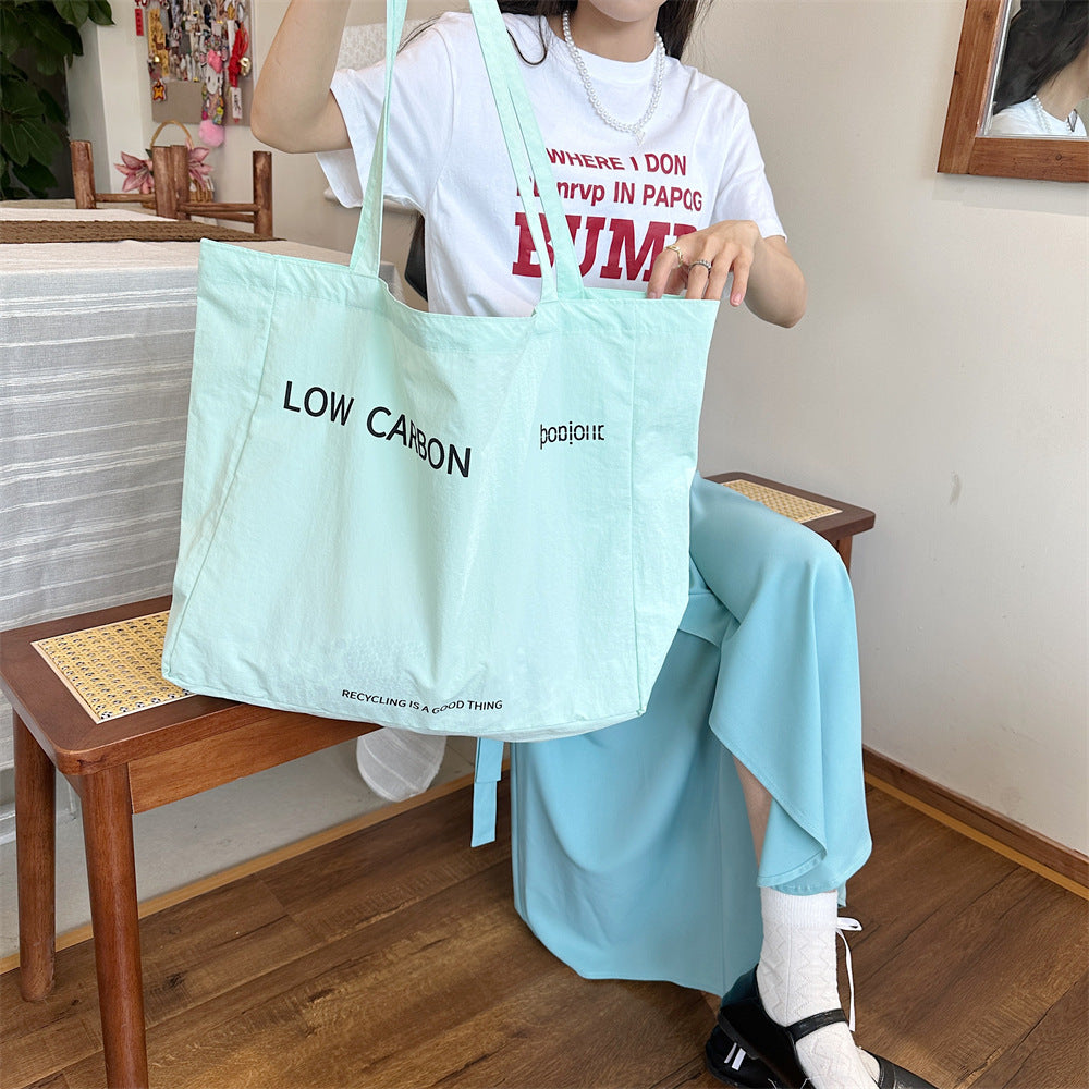 Summer Milk Yellow Canvas Printing Large Capacity Shoulder Bags