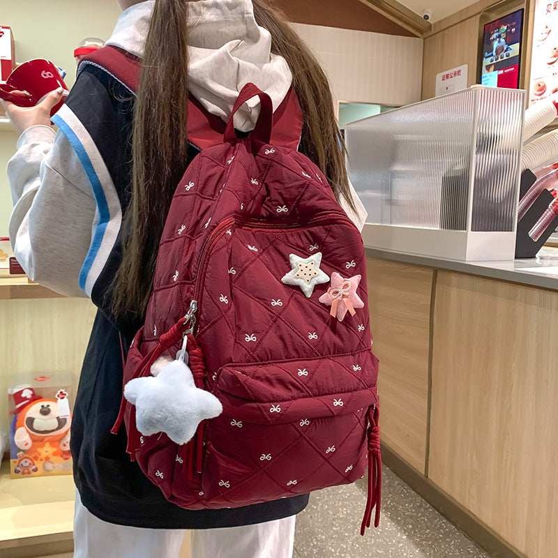 Large Capacity Corduroy Fresh Bow For Backpacks
