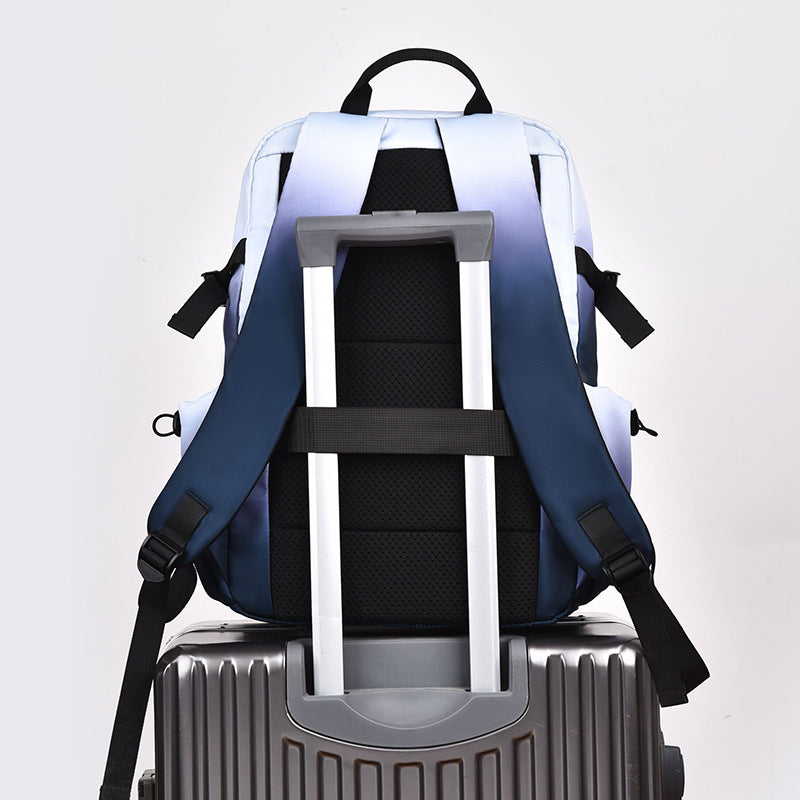 Men's Gradient Color Leisure Commute Couple Waterproof Backpacks
