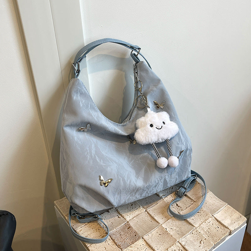 Soft Leather Large Capacity Butterfly Decorative Tote Bags