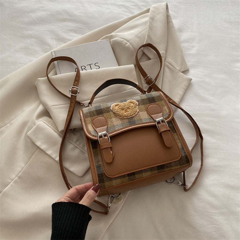 Women's Autumn Fashion Woolen Portable Korean Style Backpacks