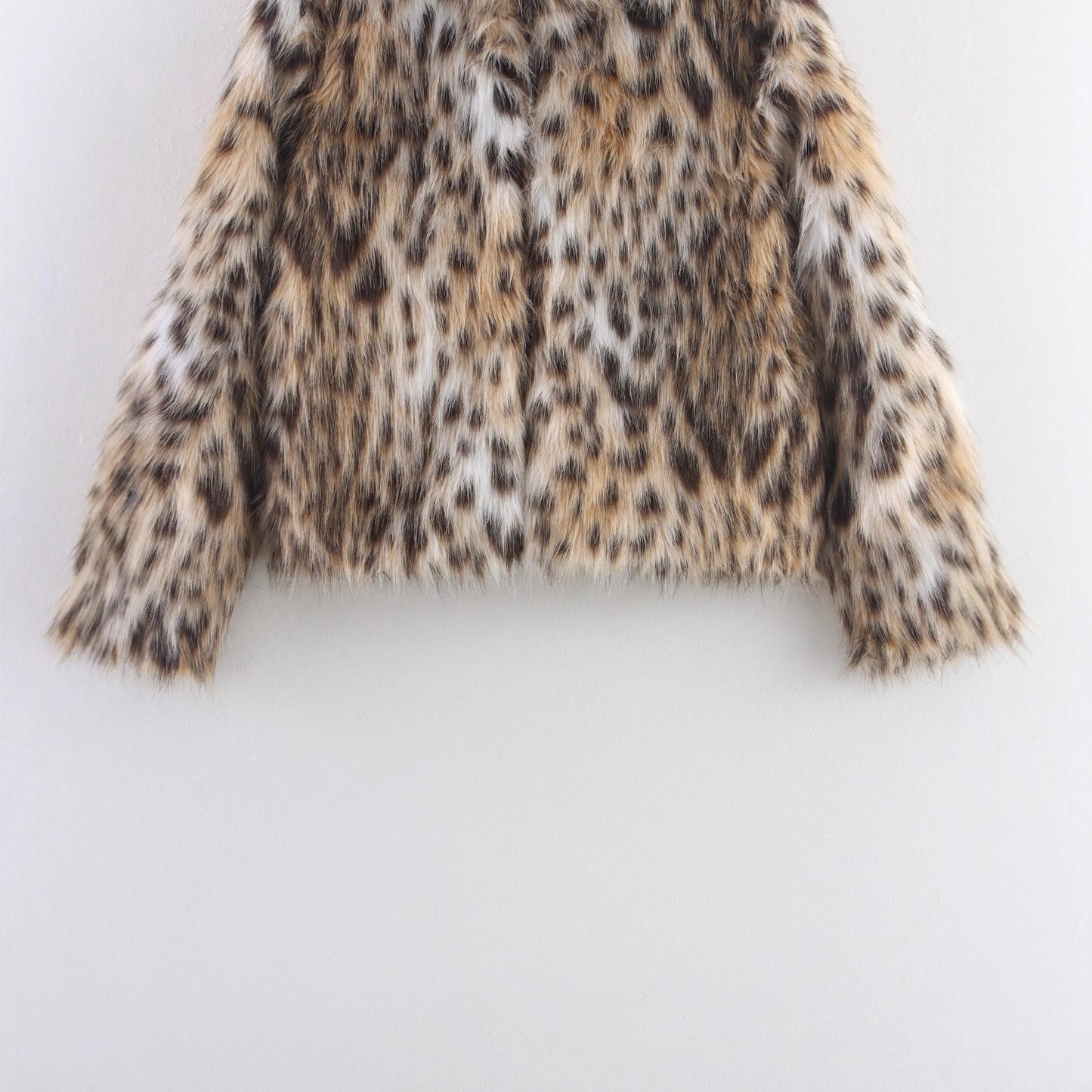Women's Fashion Leopard Print Faux Fur Coats