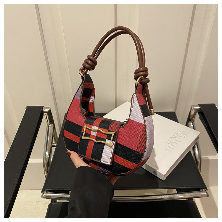Women's Summer Fashion Crescent Simple Texture Design Crossbody Bags
