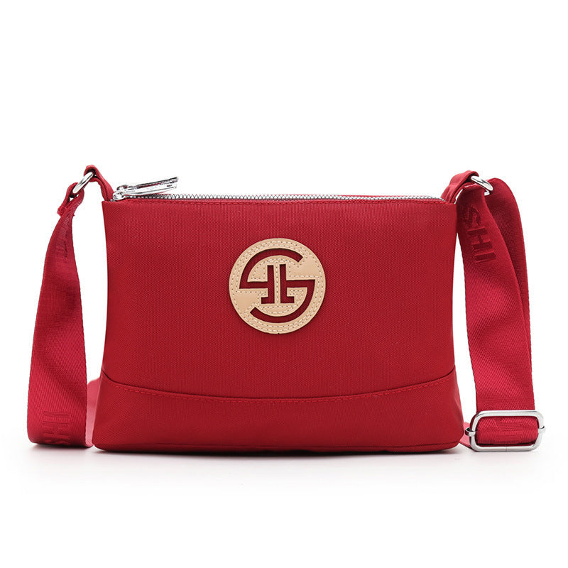 Women's Fashionable Simple Contrast Color Nylon Crossbody Bags
