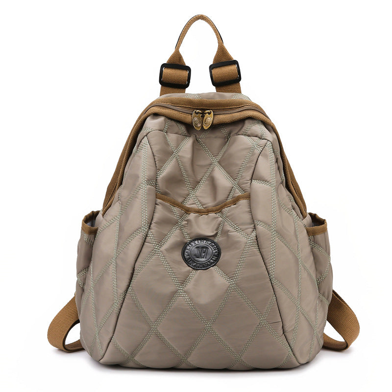 Simple Trendy Plaid Cotton Jacket Versatile Backpacks