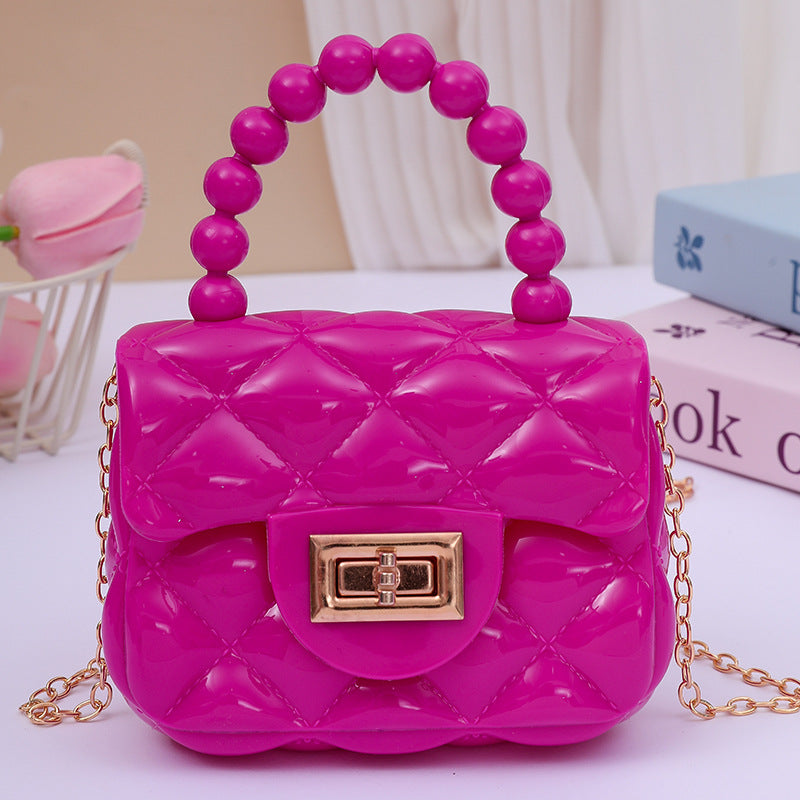 Women's Fashion Pearl Chain Portable Mini Gel Shoulder Bags
