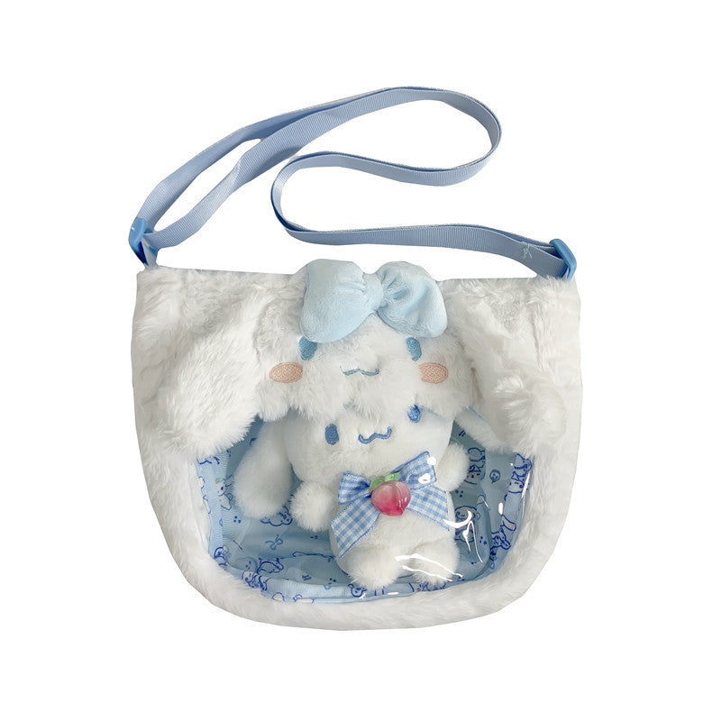 Cute Transparent Cartoon Plush Toy Doll Shoulder Bags