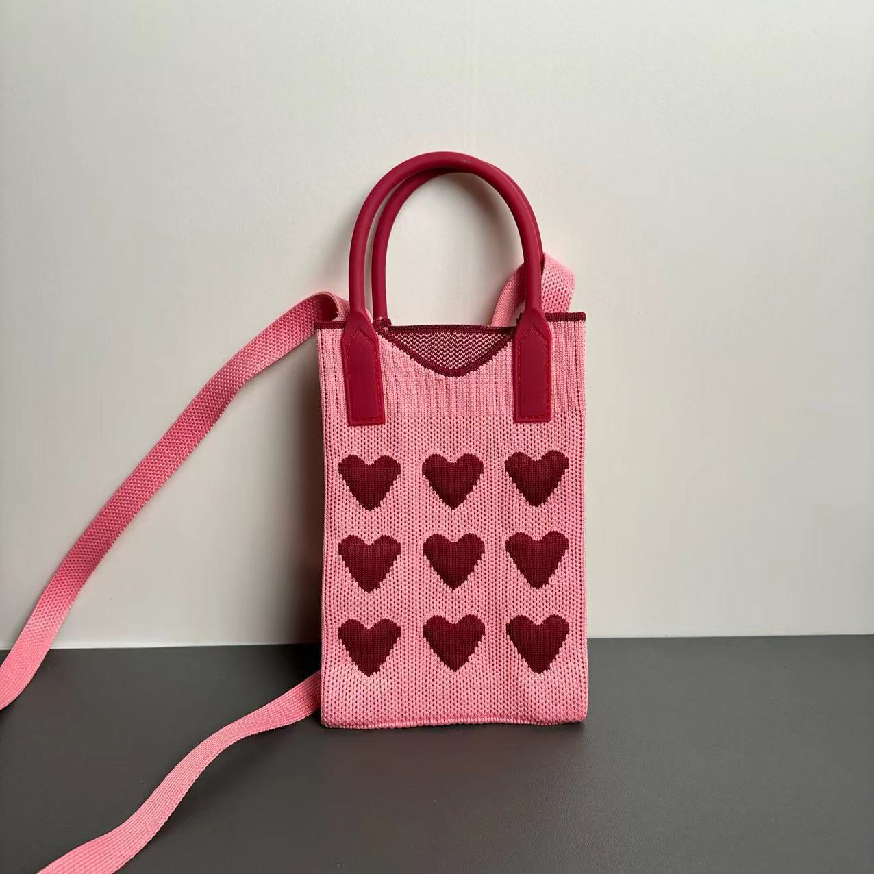 Dopamine High Sense Minority Knitted Korean Phone Bags