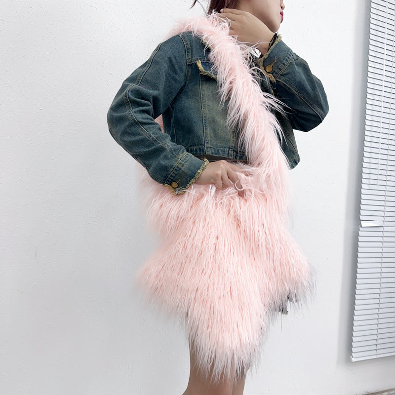 Plush Dopamine Wear Niche Hot Furry Crossbody Bags