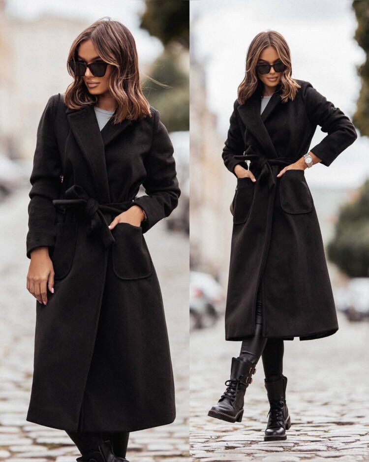 Women's Simple Double Breasted Long Sleeve Lapel Coats
