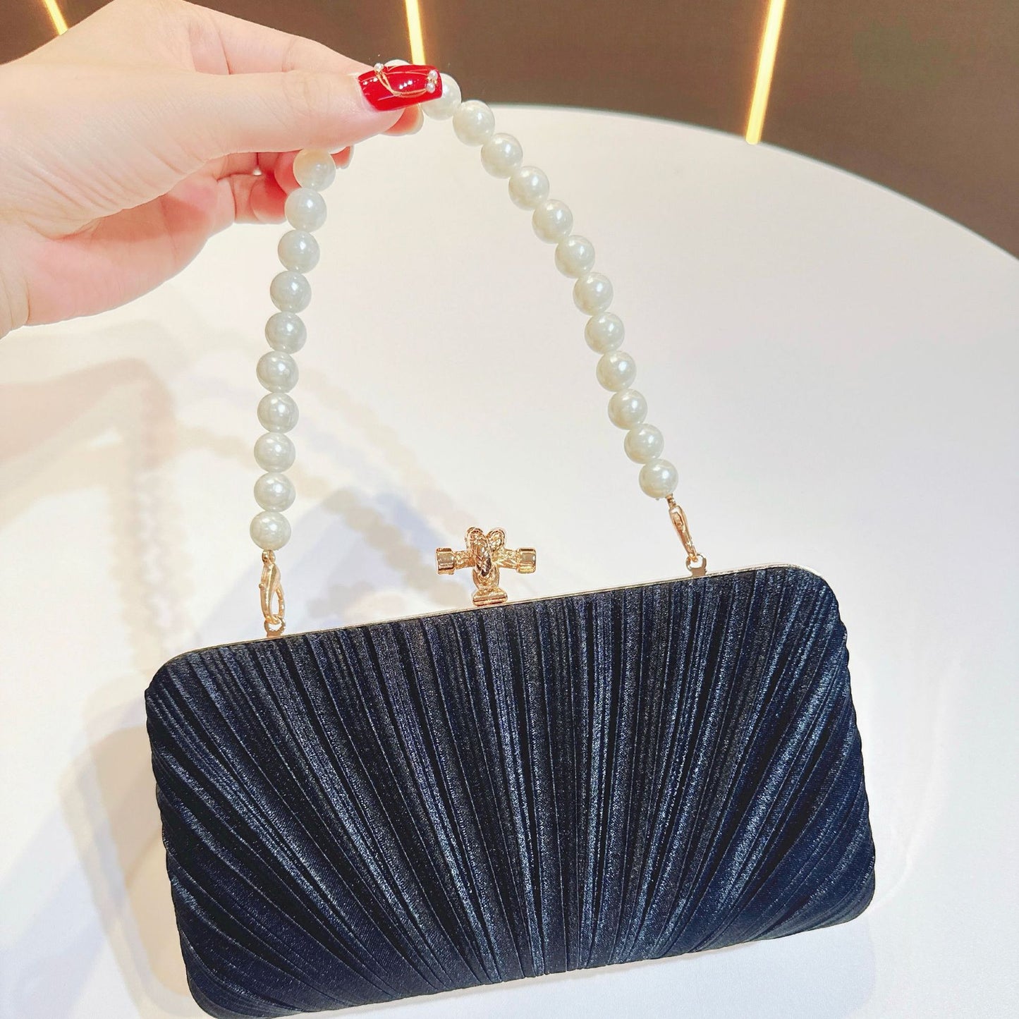Classy Pretty Pleated Dinner Clutch Cross Evening Bags