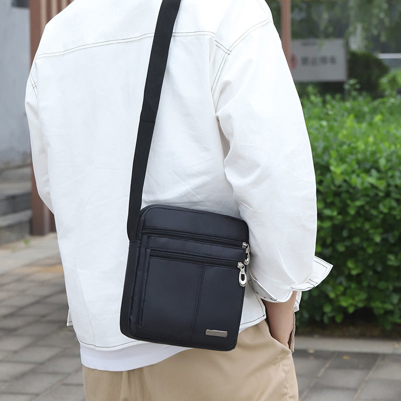 Men's Simple Oxford Cloth Waterproof Solid Color Men's Shoulder Bags