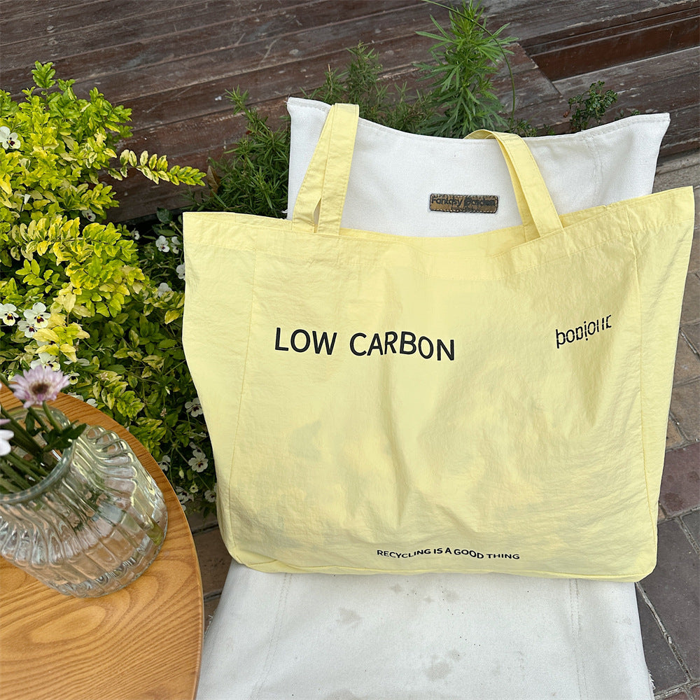 Summer Milk Yellow Canvas Printing Large Capacity Shoulder Bags